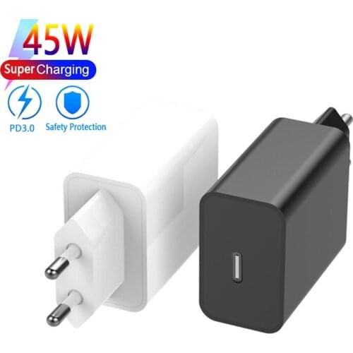 Portable Home Quick charger plug Wall charger For Type-c charger For US/EU Super strong PD charger 45W 1M USB-C cable for iphone