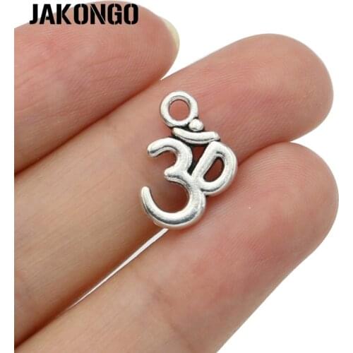 10pcs Antique Silver Plated Yoga OM Charms Pendants for Jewelry Making Bracelet DIY Handmade Jewelry Accessories 16x11mm