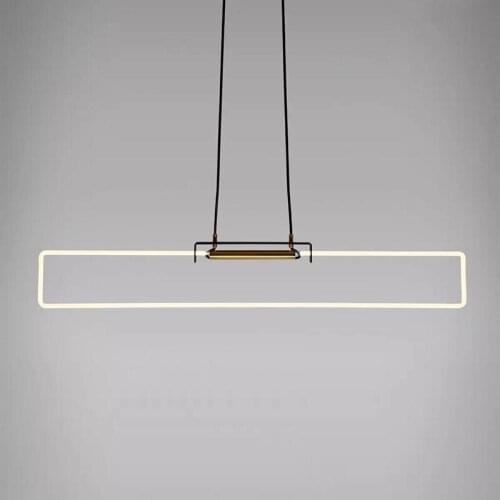 Nordic minimalist strip lamps studio desk modern minimalist lines creative restaurant bar chandelier