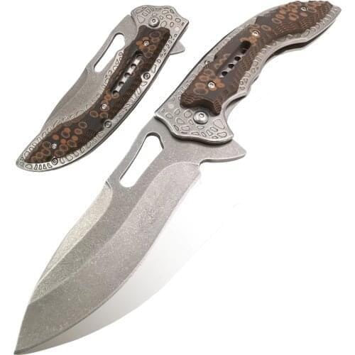 9" Knives 55-56HRC Folding Knife G10 Handle 5Cr13 Blade Camping Hunting MULTI Survival Pocket Outdoor EDC Tool Kitchen Knifes