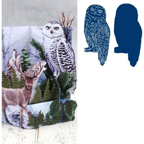 Snowy Owl 2021 NEW Product Metal Cutting Dies Scrapbook Diary Decoration Stencil Embossing Template DIY Greeting Card Handmade