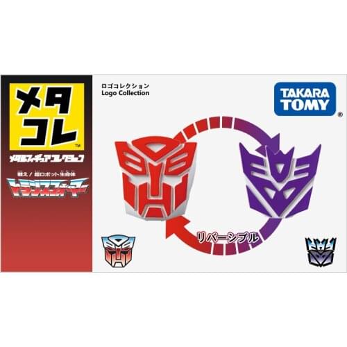 Takara Tomy Metakore Logo Collection 4cm Autobot/Decepticons Double Sides Metal Figure