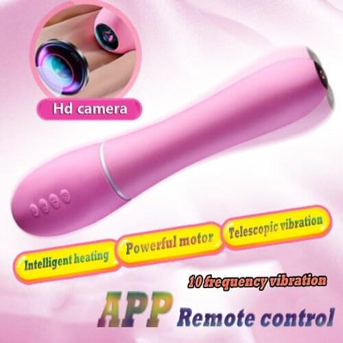 HD Camera Vaginal/Anus Massager Telescopic Dildo Thrusting Heating APP Remote Control Vibrator Magic Wand Sex Toys For Woman 18