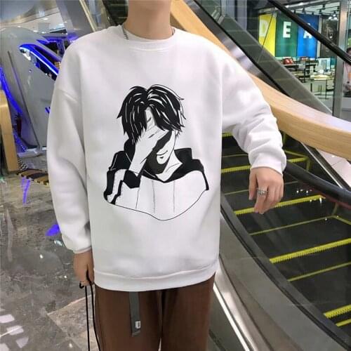 Spring Autumn Fashion Mens Hoodies Korean Style Printing Cartoons Sweatshirt Male Casual Men Clothing Streetwear O-Neck Hoodie