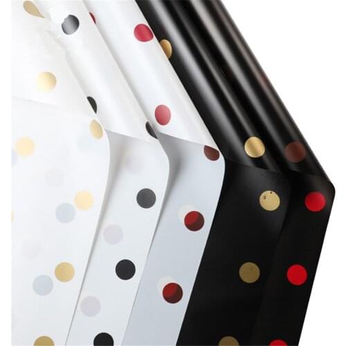 High-end Flower Wrapping Paper with Dots Waterproof Flower Bouquet Packaging Materials Jelly Film Rose Wrapping Paper