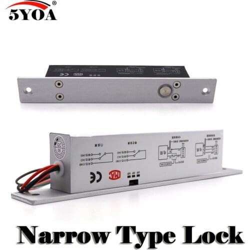 Narrow Door Electric Bolt Mortise Lock for Door Lock Access Control DC 12V Stainless Steel Fail Safe Secure NC NO Electronic