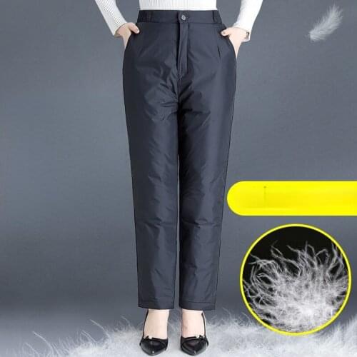 Plus Size 5XL Women Winter Pants High Waist Thick Warm Down Pants Trousers Women Fashion Pencil Pants Sweatpants Y124
