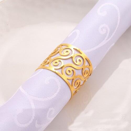 24Pieces/Set Gold Napkin Rings Napkin Buckle Serviette Holder Western Style Hotel Wedding Supplies Home Dinner Table Decoration