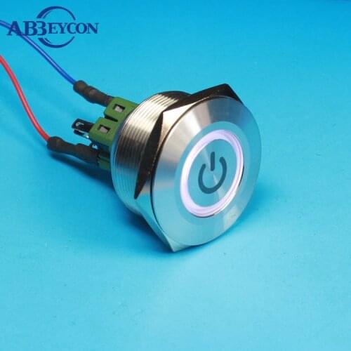 3006F 30mm ring illumited push button switch anti vandal push button switch With power symbol 12 volt waterproof switches 12V