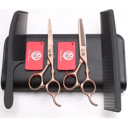 4Pcs/Set Z9030 6.0'' Japan Steel 440C Professional Hairdressing Human Hair Scissors Combs + Cutting Shears + Thinning Scissors