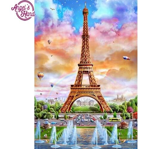 5d diy diamond embroidery Eiffel Tower scenery Diamond painting Cross Stitch full square Rhinestone mosaic decoration