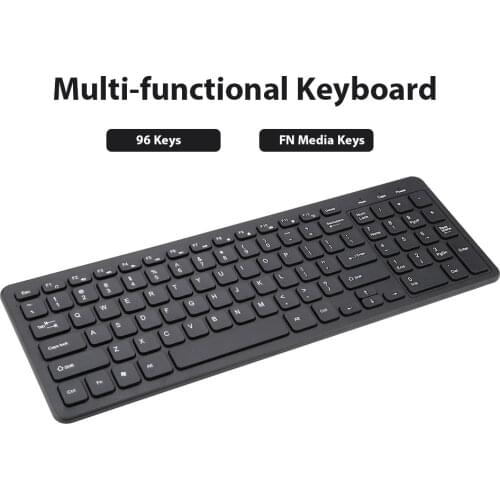 96 Keys 2.4G Wireless Keyboard Protable Mini Comfortable USB Keyboard FN Media Keys For Notebook Laptop Mac Desktop