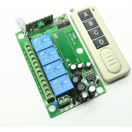 AC 85v~250V 110V 220V 4CH RF Wireless Remote Control Light Switch Security System Garage Doors, Electric Doors