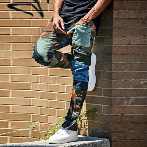 Brand Spring and Autumn Men’s Jeans High Quality Comfortable Streetwear 2021 Trend Camouflage Washed Overalls Men Jogging Pants