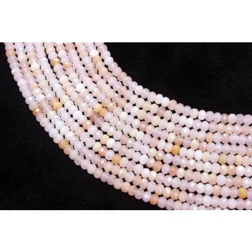 Natural Hard Faceted Pink Aventurine Loose Rondelle Beads Strand 4 by 6MM For Jewelry DIY Making Necklace Bracelet