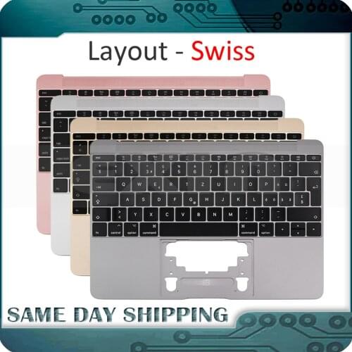 For Macbook 12'' A1534 Switzerland Swiss Keyboard w/ Topcase 2015 2016 2017 Years Gold/Gray Grey/Silver/Rose Gold Color