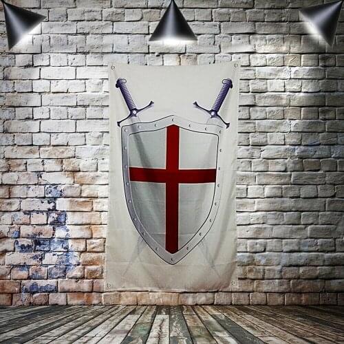 Knights Templar Armor Banners Flags Wall Sticker Crusader Posters Tapestry Living Room Decoration Canvas Painting Wall Hanging 6