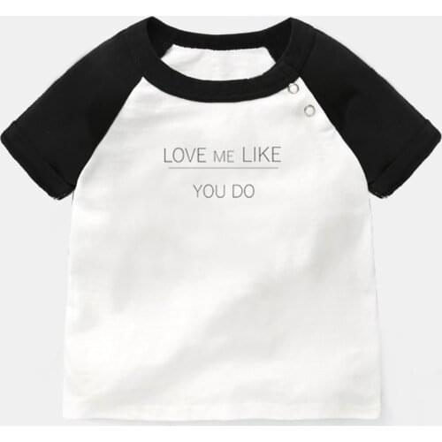 Love Me Like You Do Choose Your Weapon Design Newborn Baby T-shirts Toddler Graphic Raglan Color Short Sleeve Tee Tops