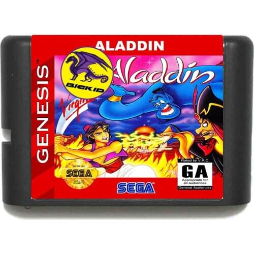 Aladdin MD game card for 16 bit Sega game Cartridge Megadrive Genesis system