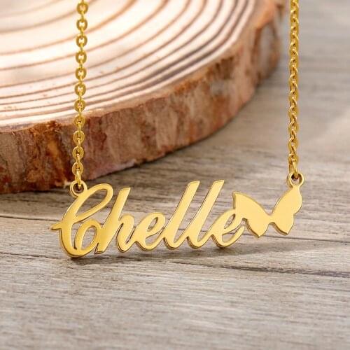 Personalized Name Necklace With Optional Pattern Choker Chain Stainlesss Steel Custom Necklaces For Women Jewelry Christmas Gift