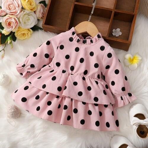 Winter Fall Girls Knee-length Dress Long Sleeve Clothes for Children Kids Costumes Newborn Baby Rompers Vestidos Bebe Bow 16