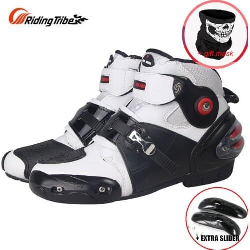 Motorcycle Ankle Boots Toe Pretective Gear Shoes Motocross Racing Protective Gear Boots Off-road Motorboats Motorbike shoes