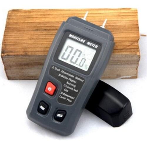 MT-10 0-99.9% Wood Moisture Tester Wood Hygrometer LCD Four Modes Two Pins Timber Damp Detector Digital Wood Humidity Tester