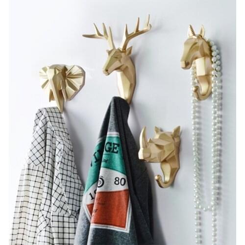 Wall Hanging Hook Vintage Deer Head Antlers for Hanging Clothes Hat Scarf Key Deer Horns Hanger Rack Wall Decoration
