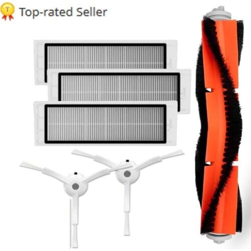 New 3pcs hepa filter+2pcs side brush+1pcs main brush for Xiaomi Mi Robot Vacuum Cleaner 2 Roborock S50 S51 parts