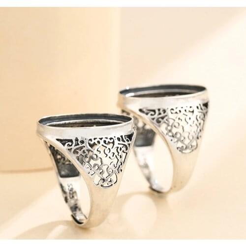 14*19mm 925 STERLING SILVER mens Semi Mount Bases Blanks base blank Pad VINTAGE rings ring Setting set diy A5504