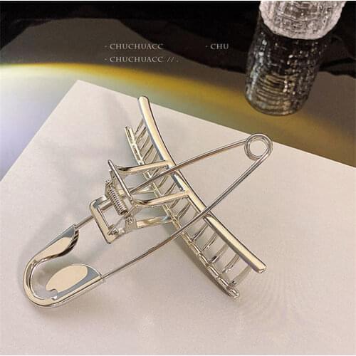 Large Pin Metal Hairpin Back Head Grabbing Clip Net Celebrity Niche New Shark Clip Headdress Hair Accessories Female Summer