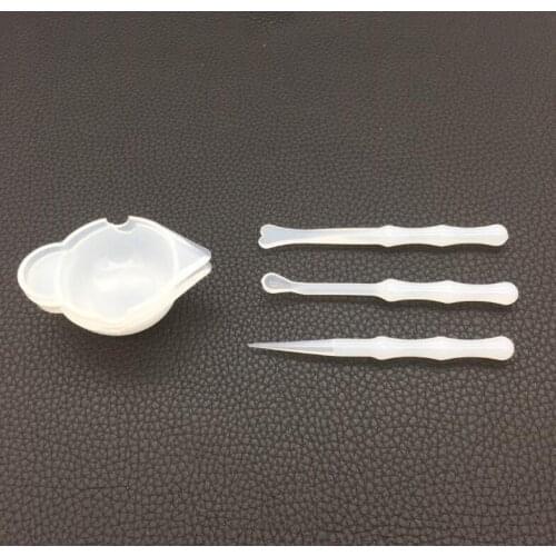 1 pcs Silicone Cup Dispenser Toning Color Cups with Spoon Stick Glue Measuring Tools Crystal Scale Jewelry Resin Tool