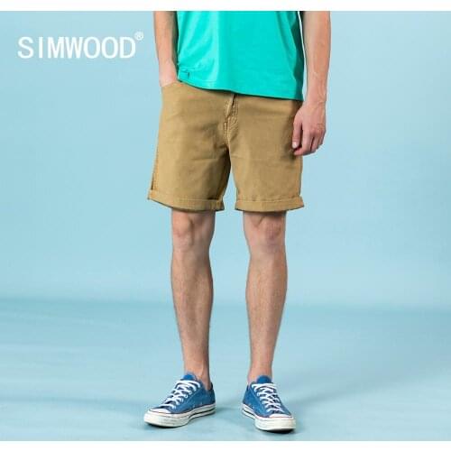 SIMWOOD 2020 summer new casual shorts men knee-length inside pattern print garment dyed shorts plus size high quality clothes
