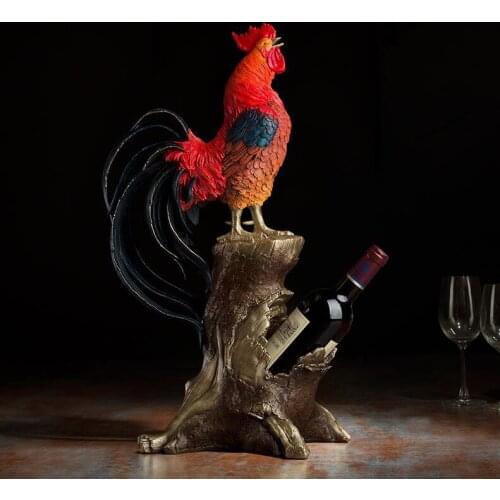 23.2 inches China zodiac Animal Art Deco Pure Brass painted chicken rooster sculpture Decoration Home Furnishings Gift Statue