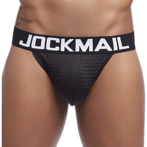 JOCKMAIL Sexy Underwear Men Bikini Briefs Breathable Mesh Calzoncillos Hombre Slip Tangas Gay Penis Pouch Jockstrap Underpants