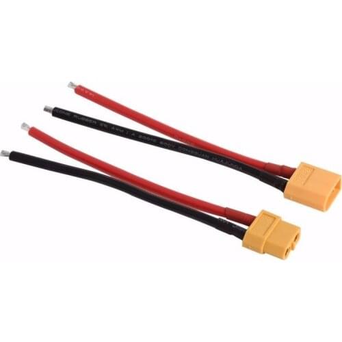 1 pair of XT60 Battery Male Female Connector Plug with 10cm Silicon cable 14 AWG Wire (2 pieces)