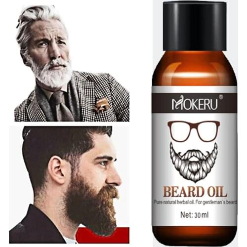 1pc 30ml Mokeru 100% Natural Organic Beard Growth Oil For Men Beard Grooming Treatment Shiny Smoothing Beard Care Styling