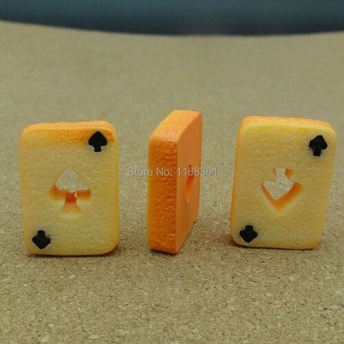 1pcs/lot resin flat back spade playing card biscuit 21mm Cabochons Hair Bow Center Card Frame Making Craft DIY B109-6