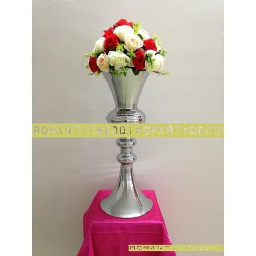 10 PCS 64cm /25" Silver Wedding Table centerpiece Flower vase Party Decoration