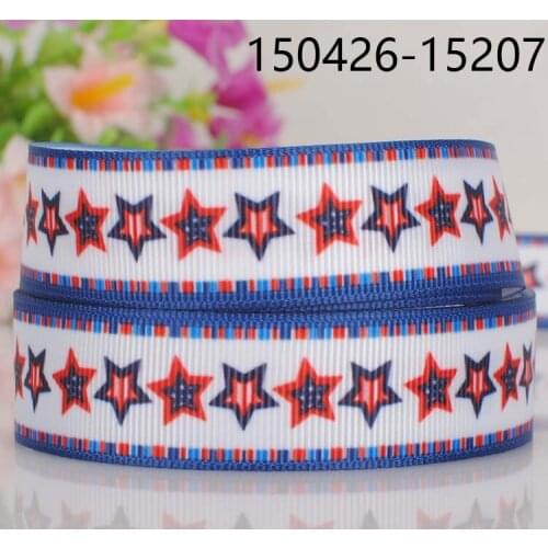 10 yards 7/8 "22mm USA the 4th of july day printed grosgrain ribbon DIY polyester ribbon