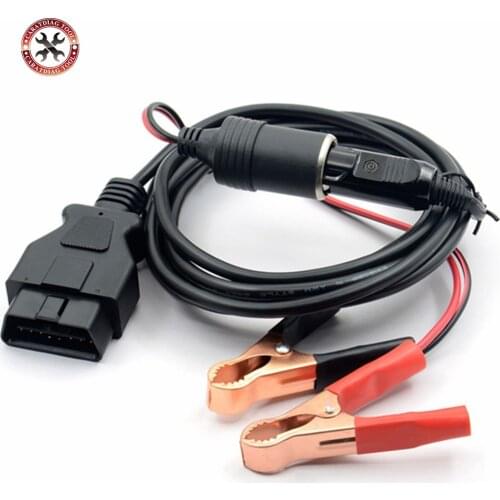 OBD II Vehicle ECU Emergency 12V Power Supply Cable Memory Saver with Alligator Clip EC5 Converter for Vehicle Car Auto Cable