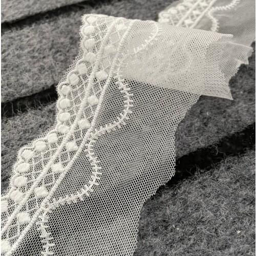 3 Meters Width 6cm White 100% Cotton Lace Applique Trim Ribbon Embroidery Lace Fabric DIY Clothes Hometextile Sewing Supplies