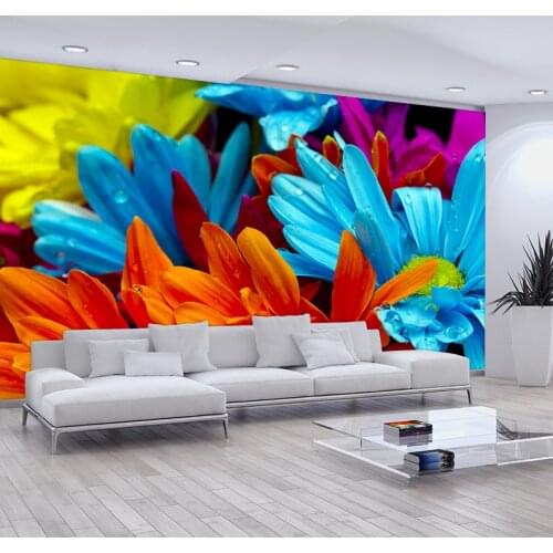 Custom Colorful Chrysanthemum Flower Wallpaper Papel 3d Wall Murals Wall paper for Living Room Sofa Background 3d Photo Mural