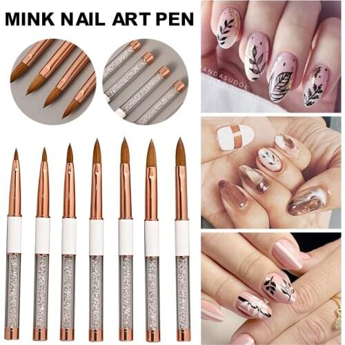Nail Liner Brush Pen Nail Art Drawing Painting Nail Liner Brush for Home DIY Salon Mink Nail Painting Tools Manicure Tool