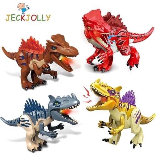 Assembled Building Blocks Toys Big Size Dinosaur World Triceratops Tyrannosaurus Children Animal Model Bricks Toy for Boys Gifts