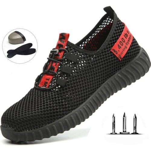 Summer New Style Steel Toe Cap Labor Insurance Shoes Mens Lightweight Breathable Fashion Sports Shoes Outdoor Training Shoes