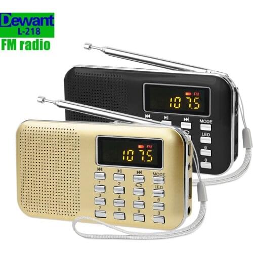 Free shipping L-218 rechargeable portable mini pocket digital auto scan FM radio receiver with MP3 audio music player speaker