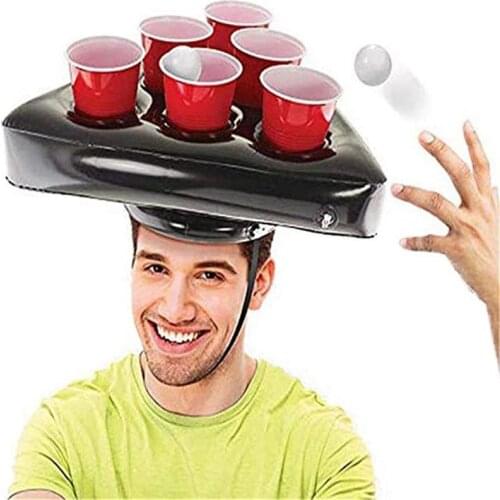 Inflatable Beer Pong Triangle Cap Throwing Interactive Game Toy Funny Inflatable Triangle Cap for Parties Bars