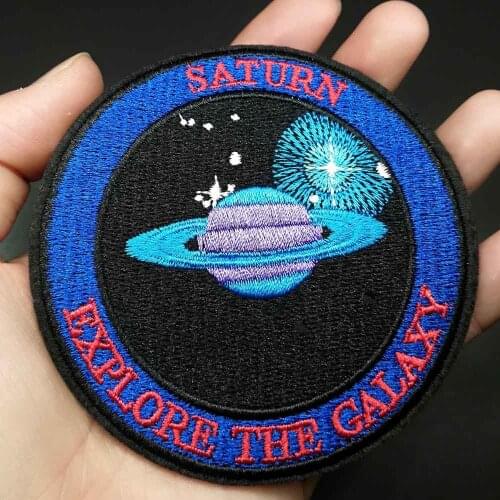 Saturn Hubble Space Theme Iron On Embroidered Clothes Patches For Clothing Stickers Garment Wholesale
