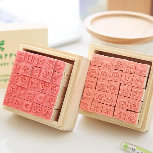 Low price clearance 25 pieces into DIY diary Korea rubber stamp Japanese cute log rubber stamp set cartoon cute I love you stamp